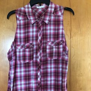 Sleeveless Button Up Top